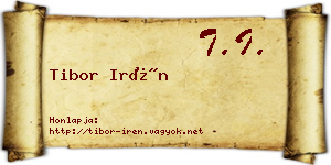 Tibor Irén névjegykártya